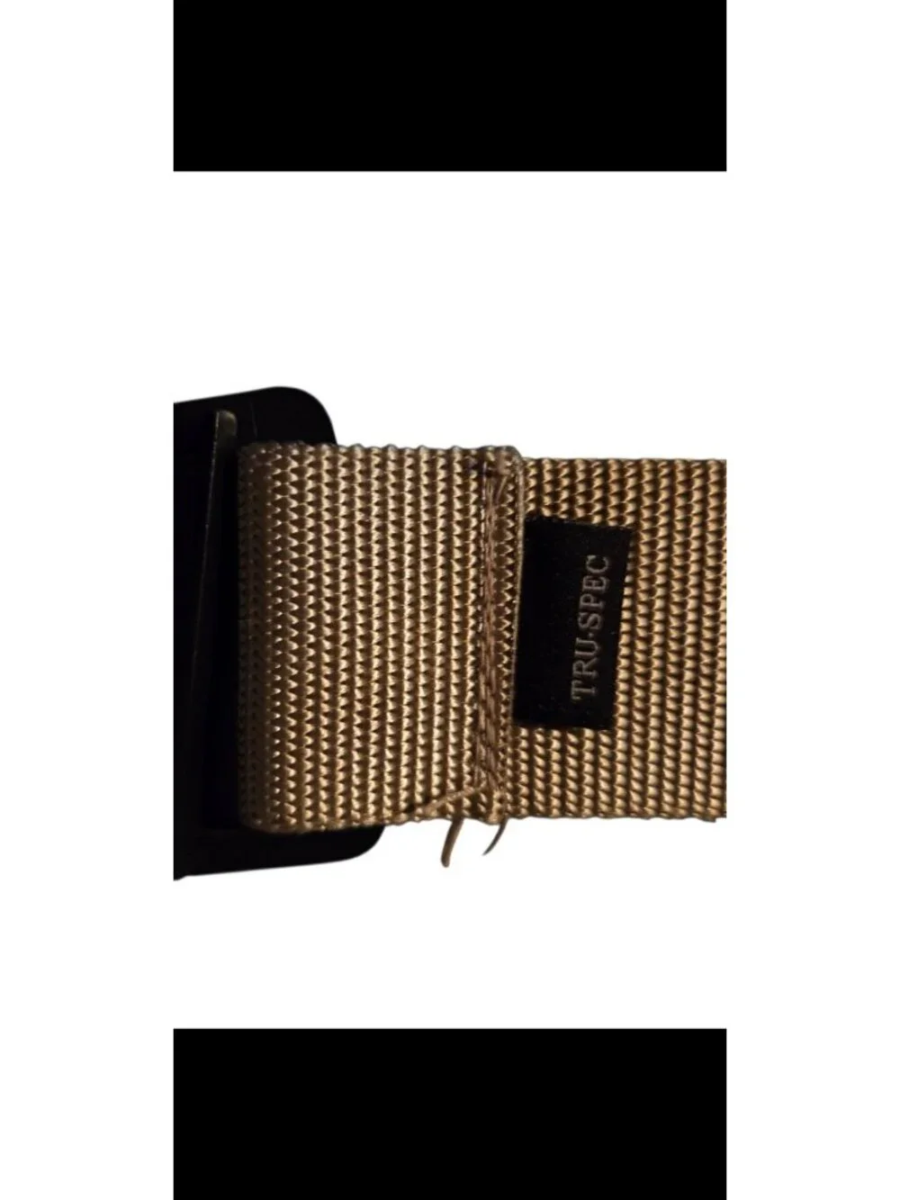 Tru-Spec Security Friendly Tactical Belt Beige Nylon Non-Metallic Buckle Black L